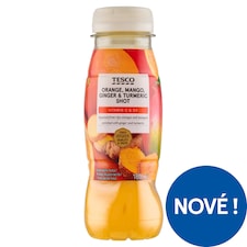 Nesycený ovocný nápoj s pomerančovou šťávou, mangem, zázvorem, kurkumou 180ml