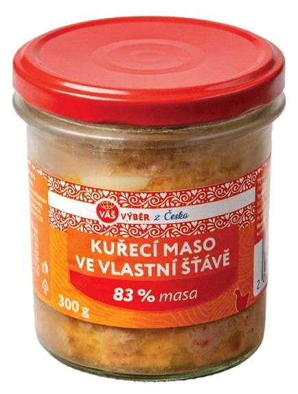 Váš Výběr Kuřecí maso ve vlastní šťávě 83% 300g