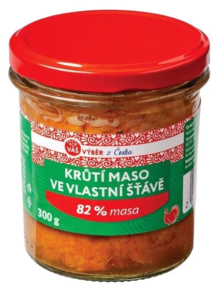 Váš Výběr Krůtí maso ve vlastní šťávě 82% masa 300g