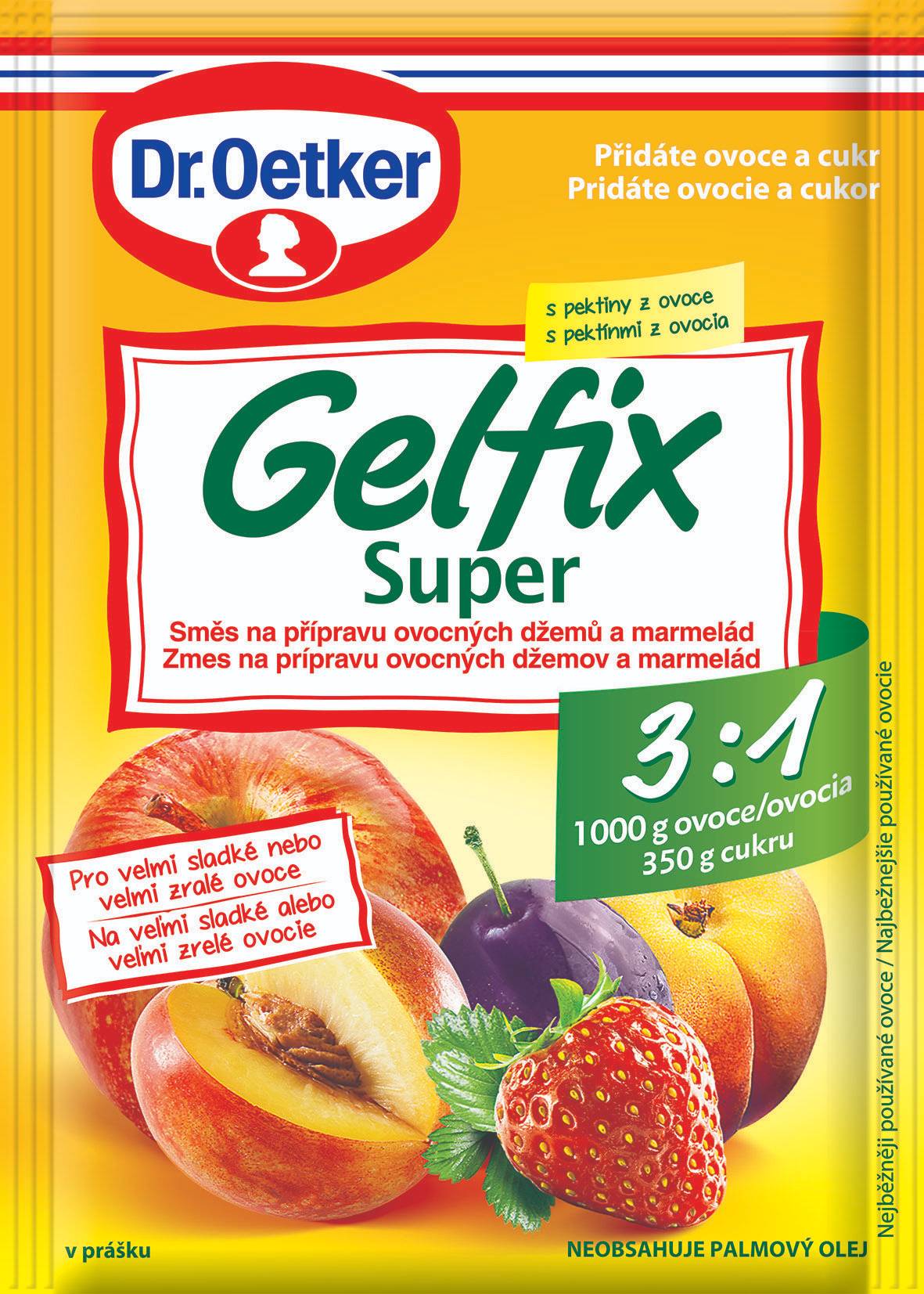 Dr.Oetker Gelfix super 3:1 na přípravu ovocných džemů a marmelád 25g