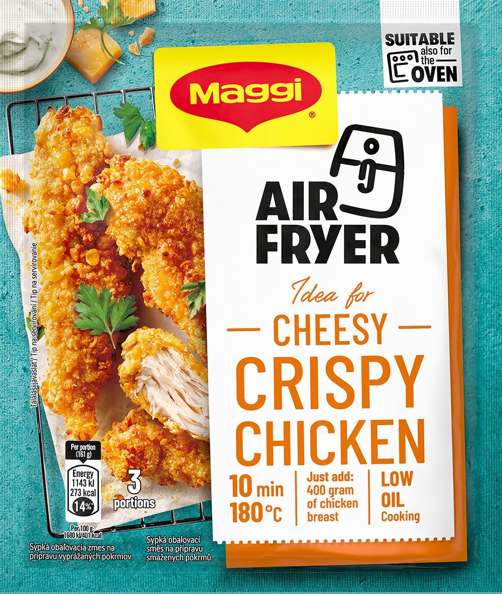 Maggi Air fryer nápady křupavé kuře se sýrem 70g