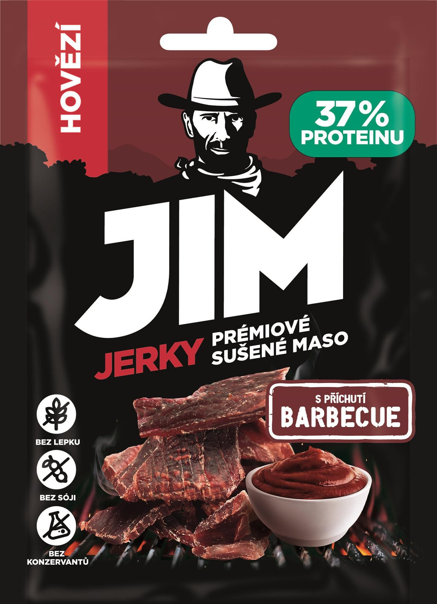 Jim Jerky Hovězí s příchutí bbq 23g