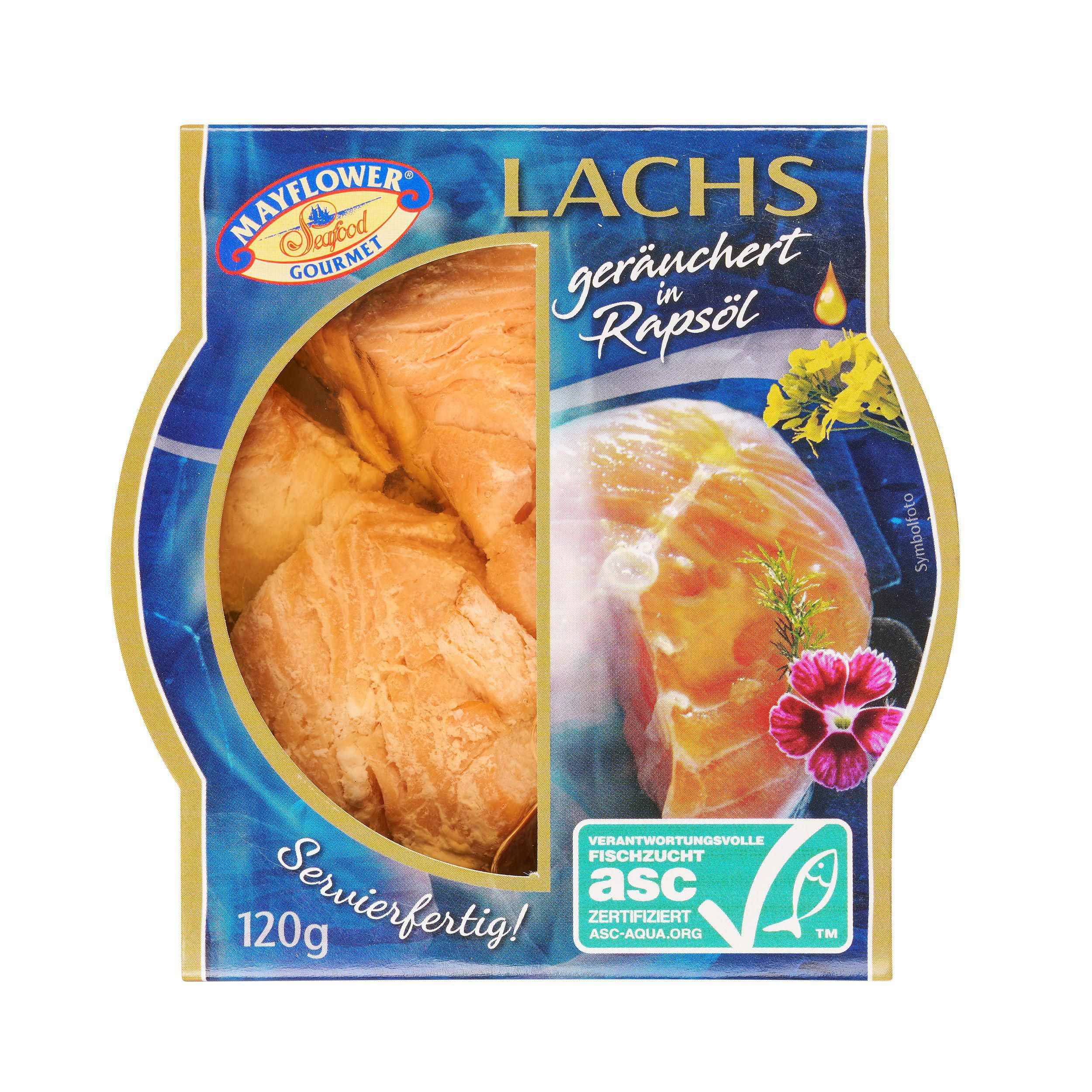 May Flower Uzený losos v rapso oleji 120g
