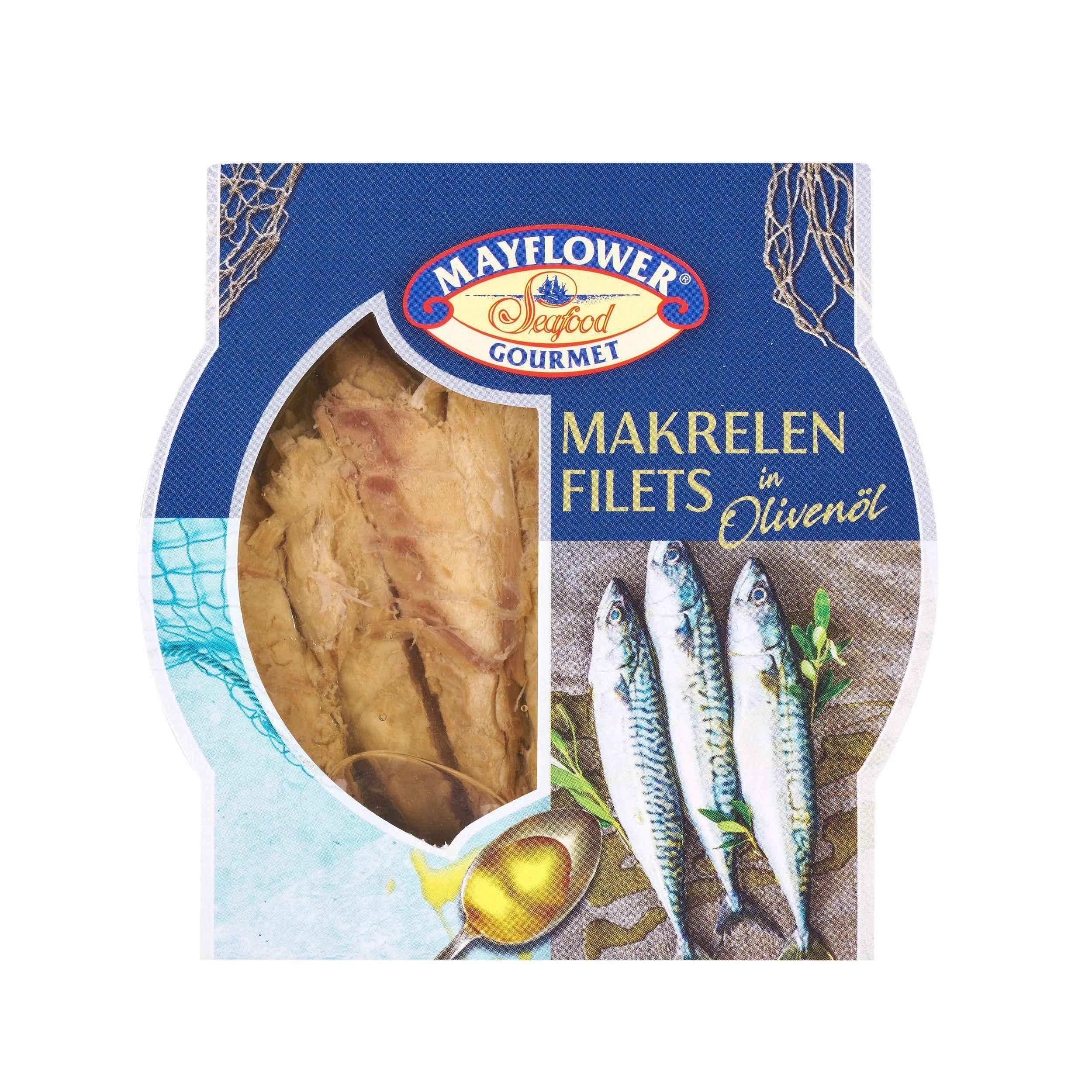 May Flower Makrelové filety v olivovém oleji 120g