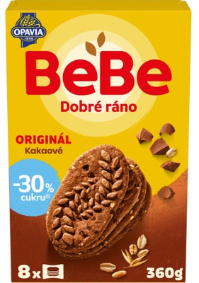 Opavia sušenky kakaové BeBe Dobré Ráno -30% cukru 8 x 45g