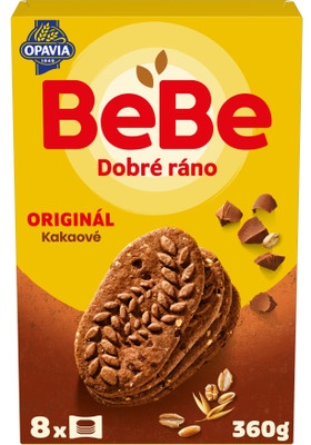 Opavia sušenky kakaové BeBe Dobré Ráno s kousky čokolády 8 x 45g