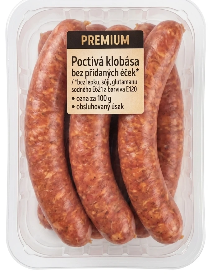 Premium Poctivá klobása bez přidaných éček