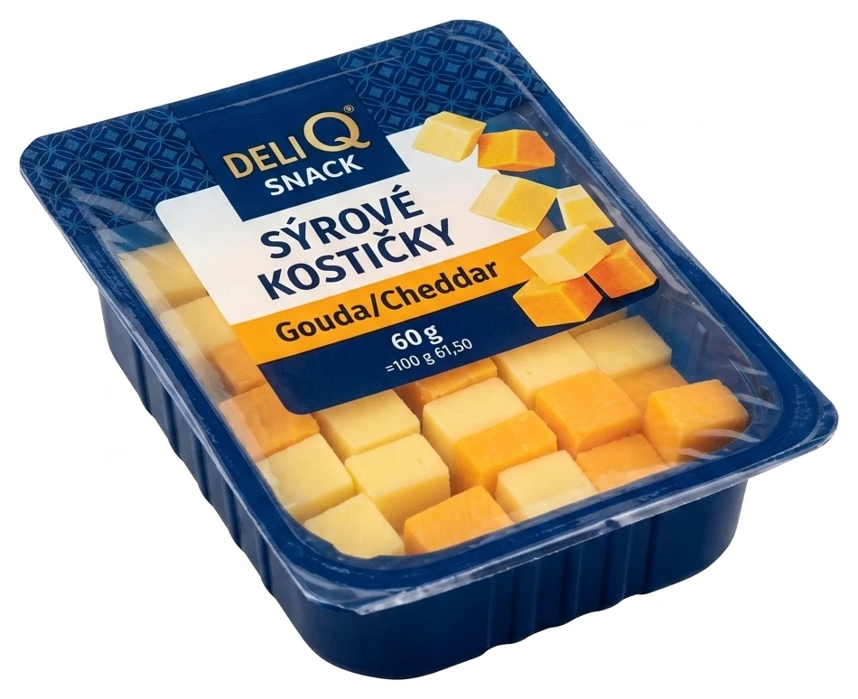 Deli Q Snack Sýrové kostičky Gouda/Cheddar