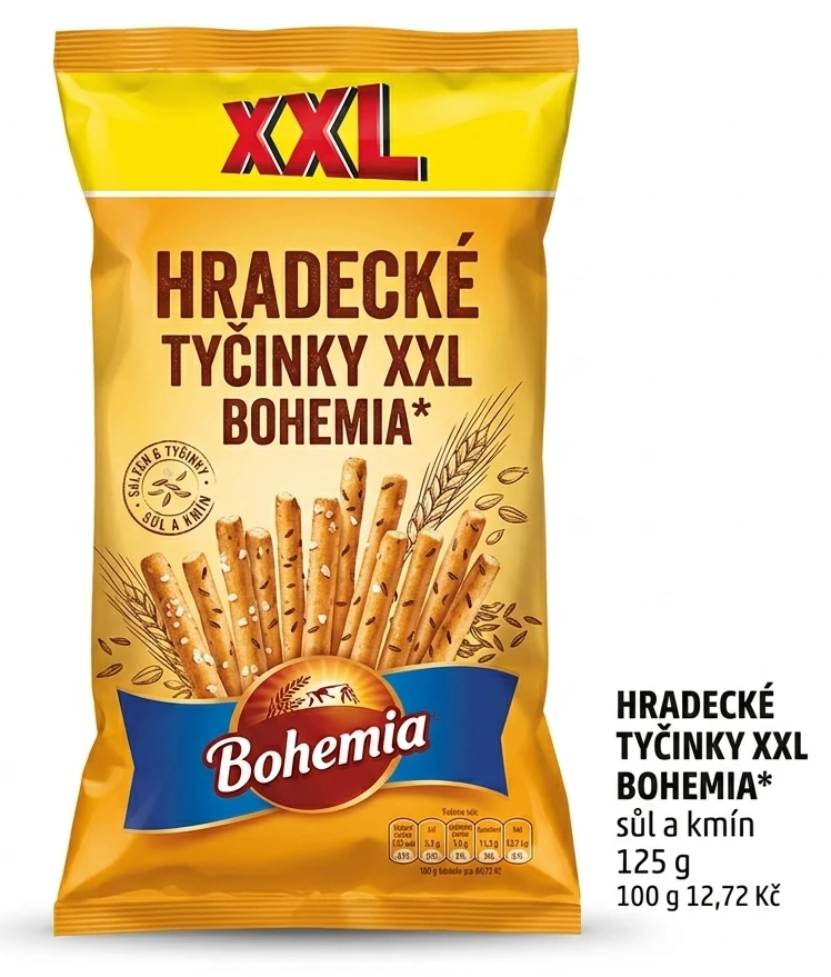 Hradecké tyčinky XXL Bohemia sůl a kmín
