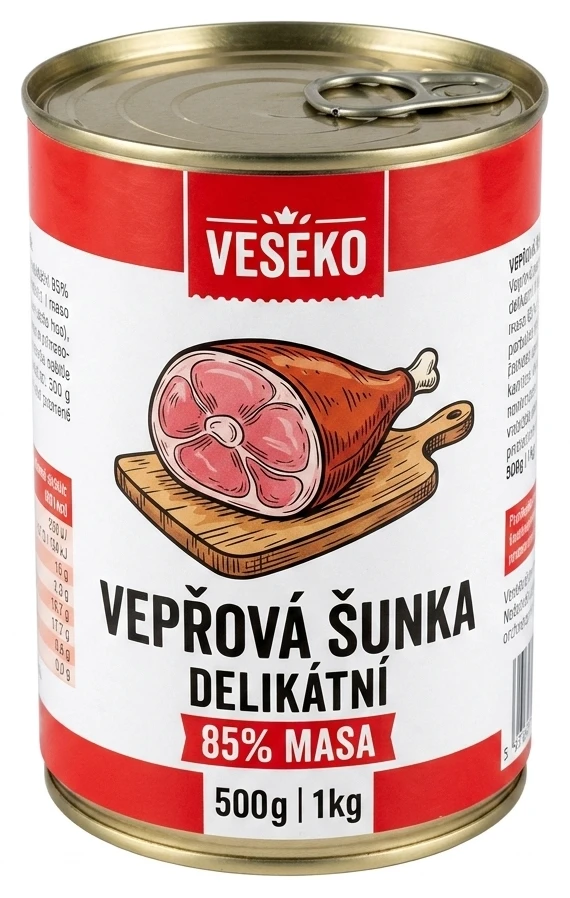 Šunka vepřová delikátní 85% Masa Veseko