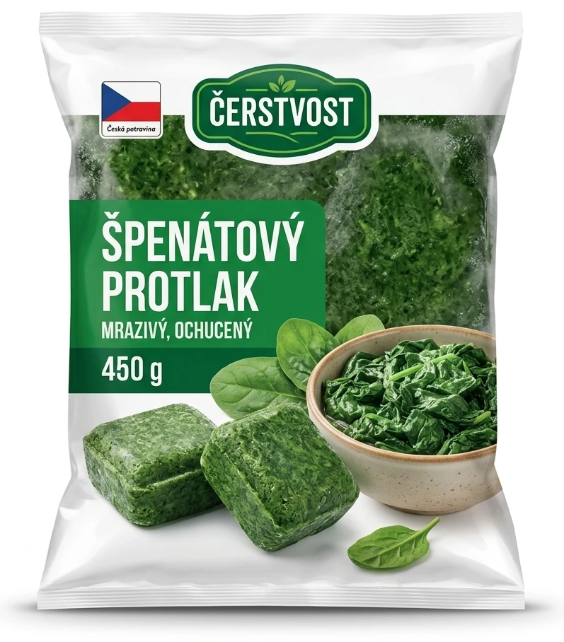 Špenátový protlak mrazivá čerstvost mražený