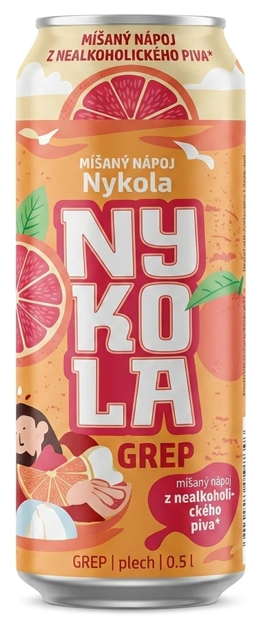 Nykola míšaný nápoj z nealkoholického piva grep plech