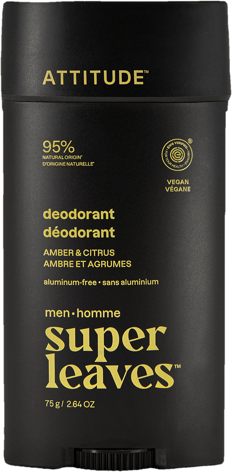 Attitude Super Leaves pánský deodorant bez hliníku amber a citrus