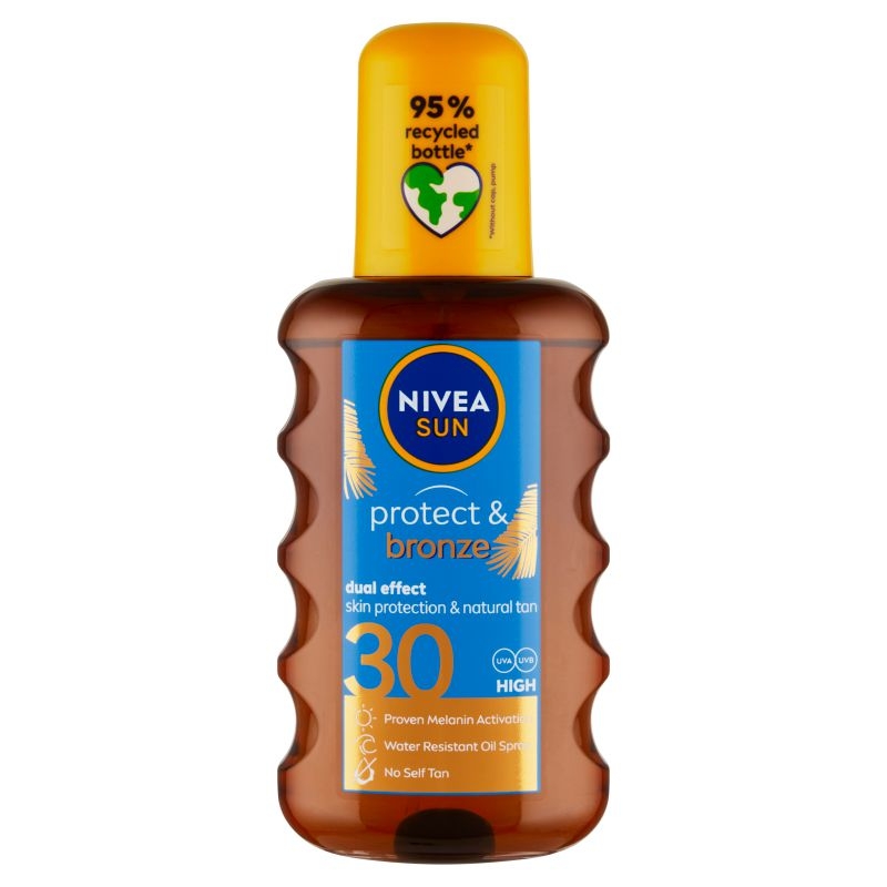 Nivea Sun Protect & Bronze Olej na opalování ve spreji podporující zhnědnutí OF 30 200ml