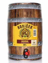 Pivovar Koníček Grošák 14°  Polotmavé silné pivo 5l