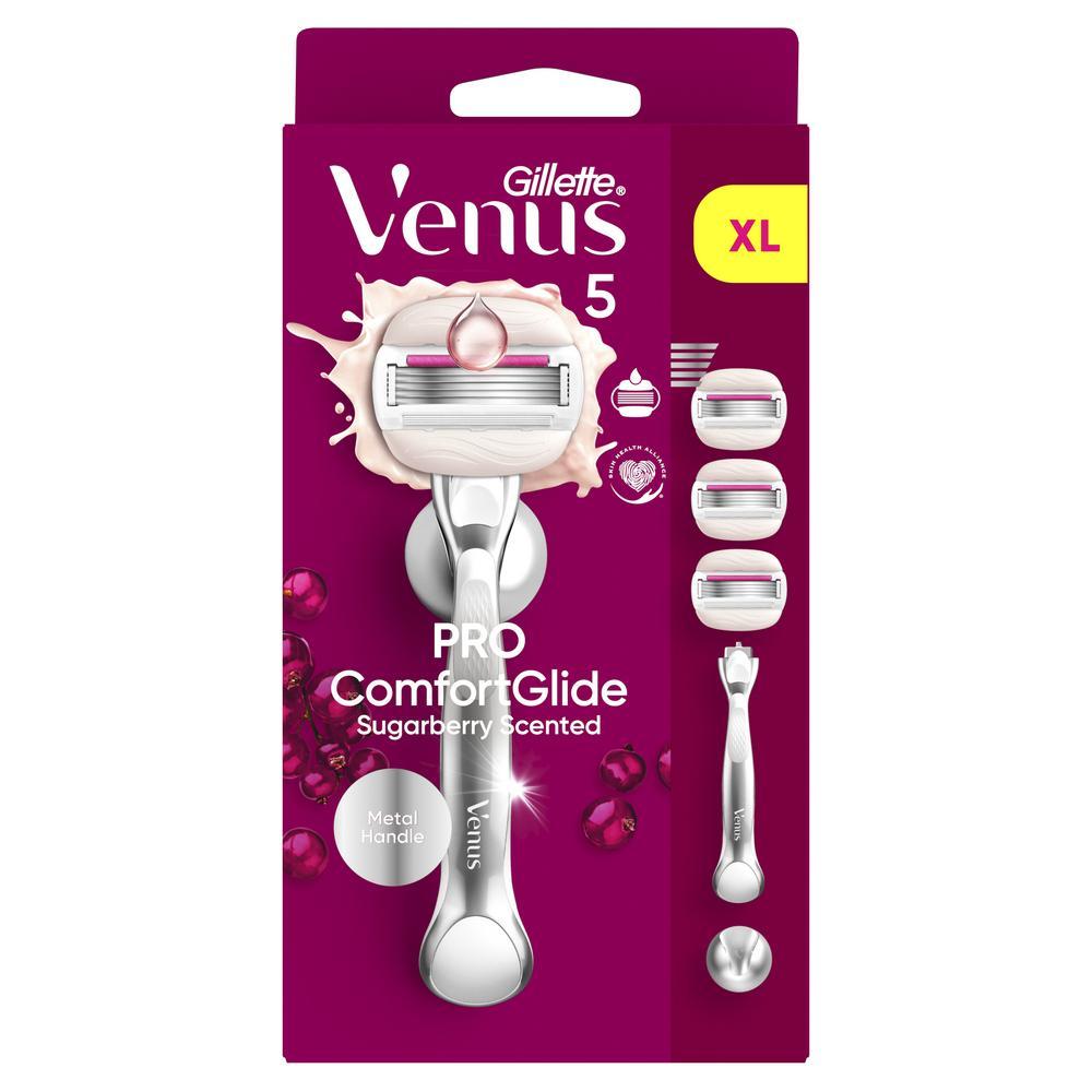 Gillette Venus Pro ComfortGlide Sugarberry dámský holicí strojek + 3 hlavice