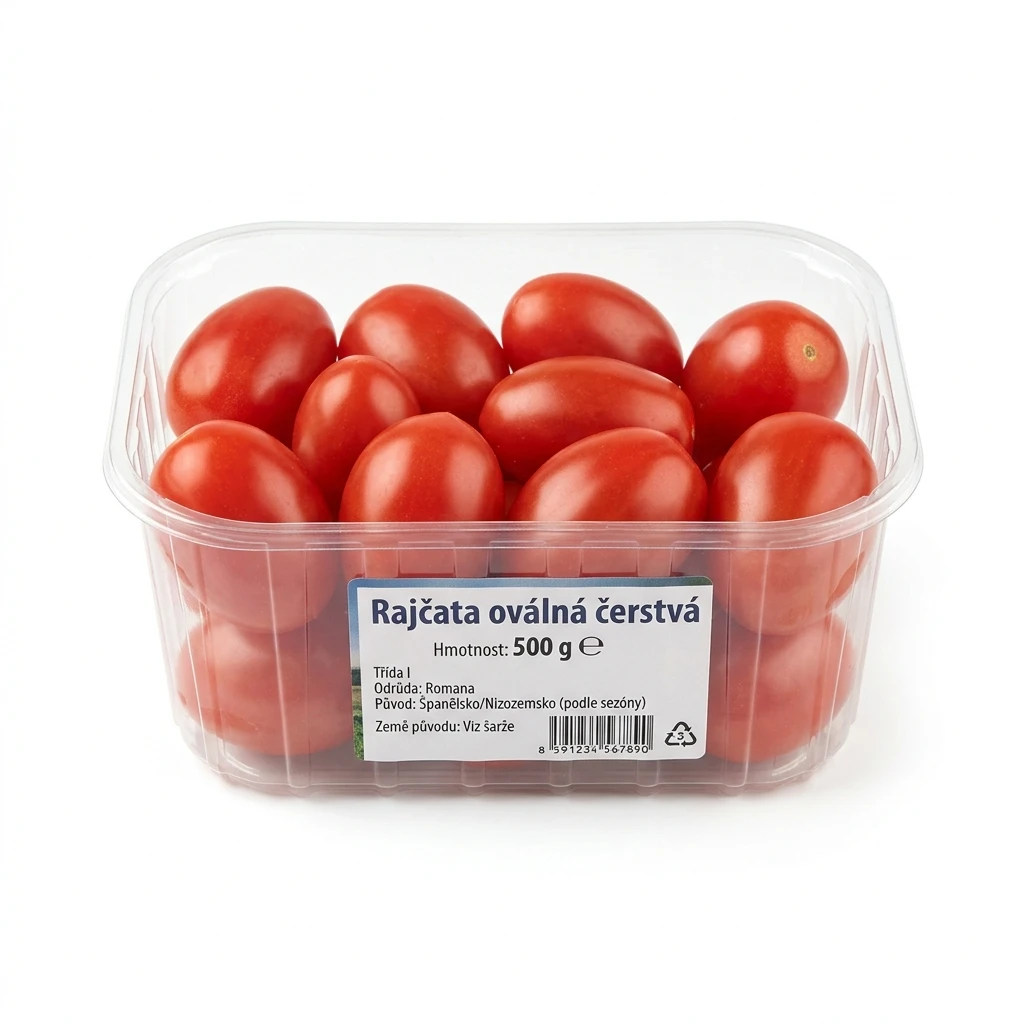 Rajčata oválná čerstvá 500 g vanička
