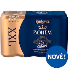 Krušovice Bohém pivo ležák světlý 8 x 0,5l