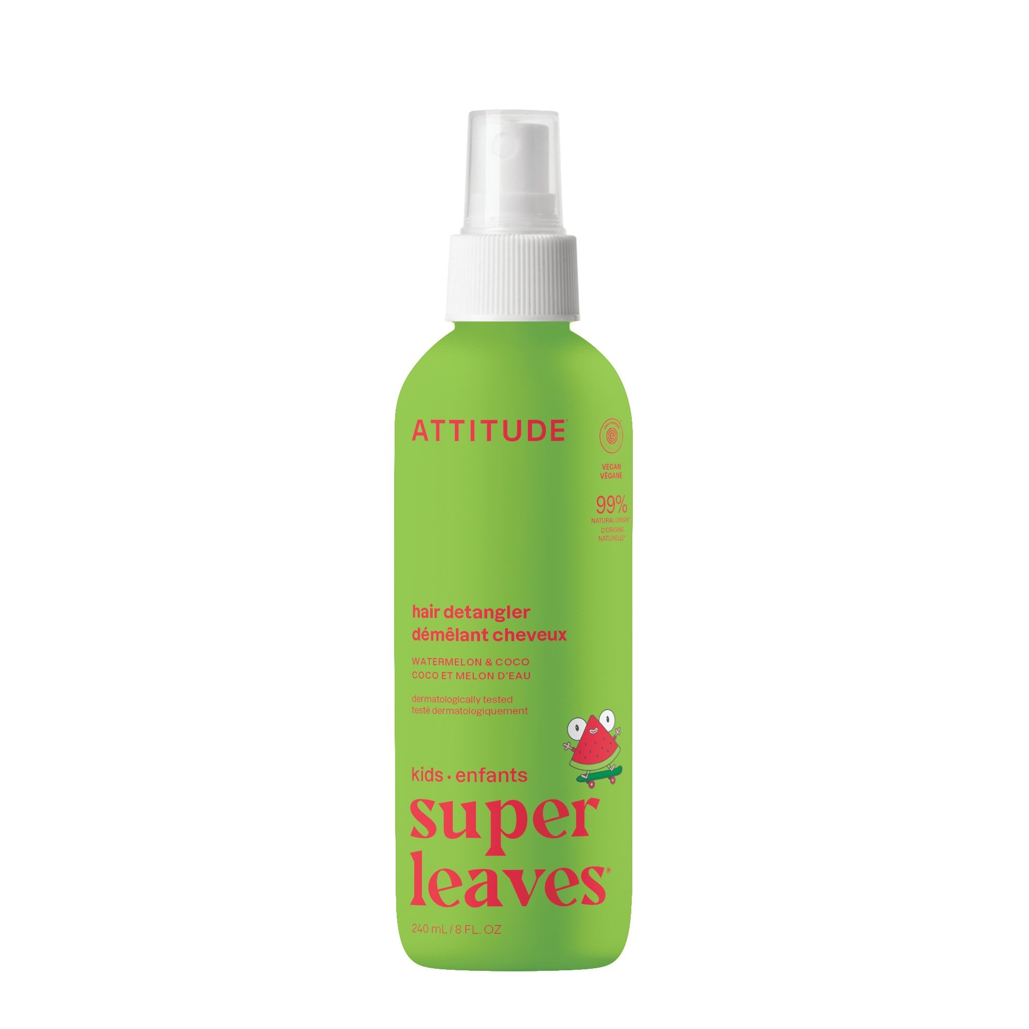Attitude Sprej pro snadné rozčesávání dětských vlásků Super leaves Kids s vůní melounu a kokosu 240 ml