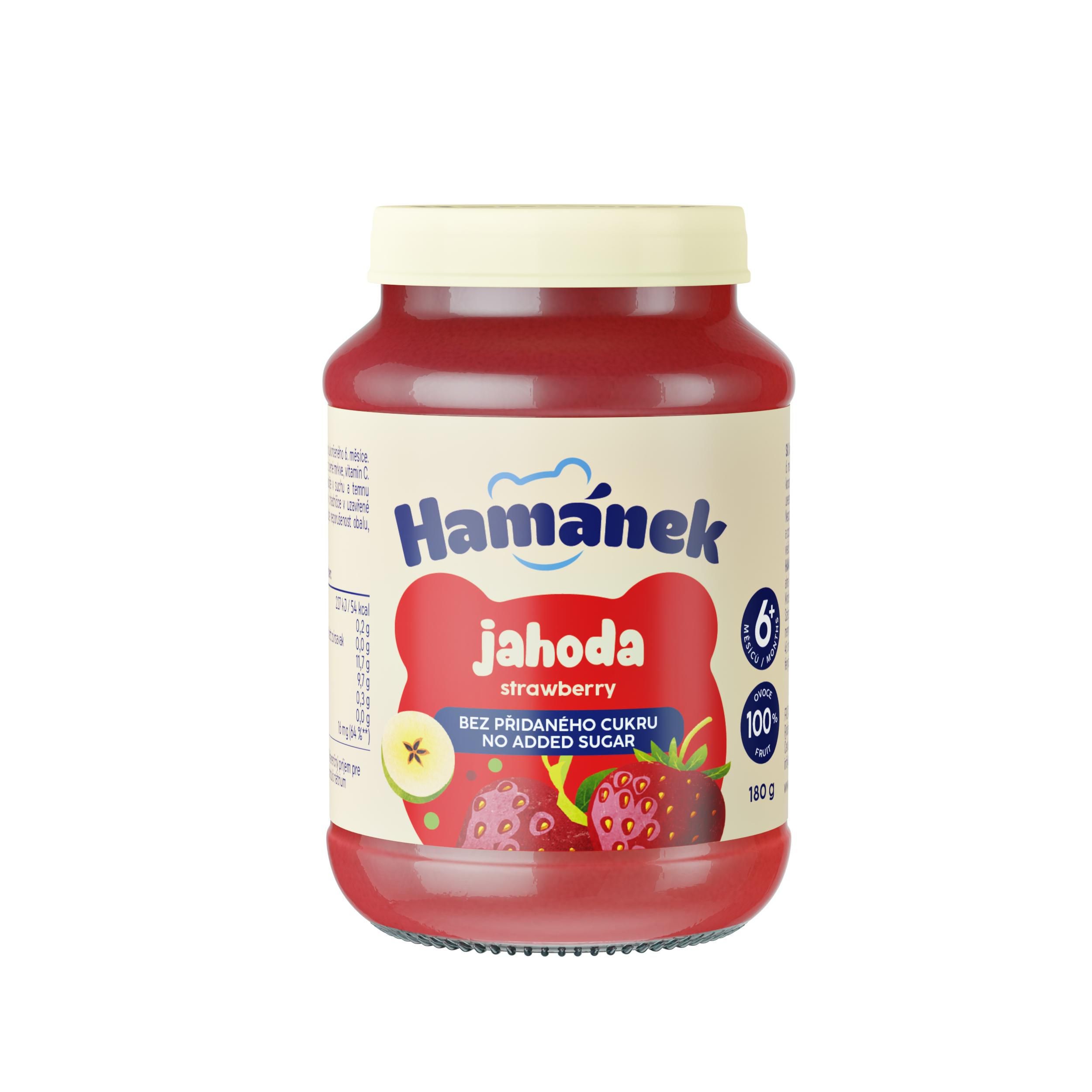 Hamánek Jahoda 100% ovoce kojenecká výživa od uk. 6. m, 180g