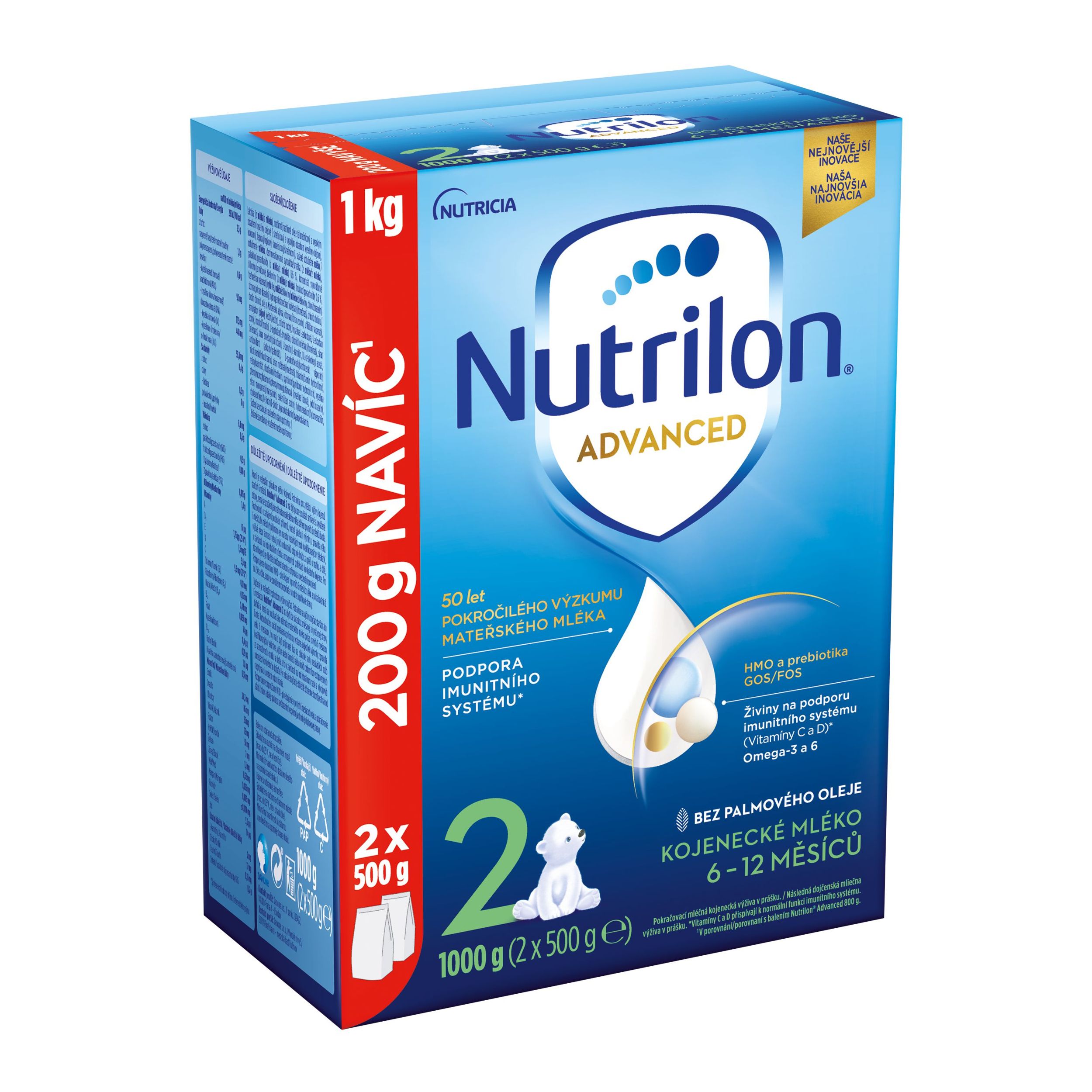 Nutrilon 2 Advanced pokračovací kojenecké mléko od uk.6 m, 1000 g