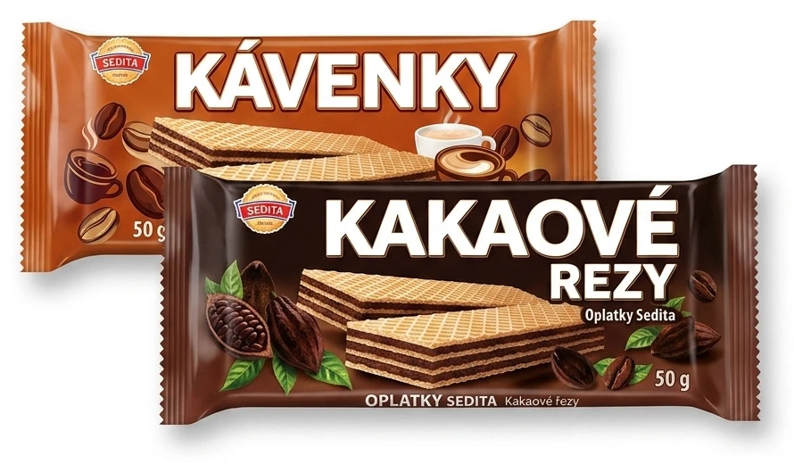 Oplatky Sedita Kávenky/Vesna/Kakaové řezy