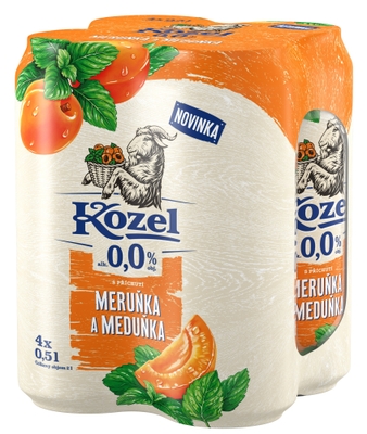 Velkopopovický Kozel Nealkoholické pivo Meruňka a Meduňka 4x500ml