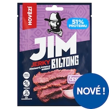 Jim Jerky Biltong sušené hovězí maso s příchutí česneku 20g