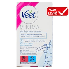 Veet Minima Voskové pásky pro bikini a podpaží pro citlivou pokožku 16 ks