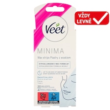 Veet Minima voskové pásky na obličej pro citlivou pokožku 20 ks