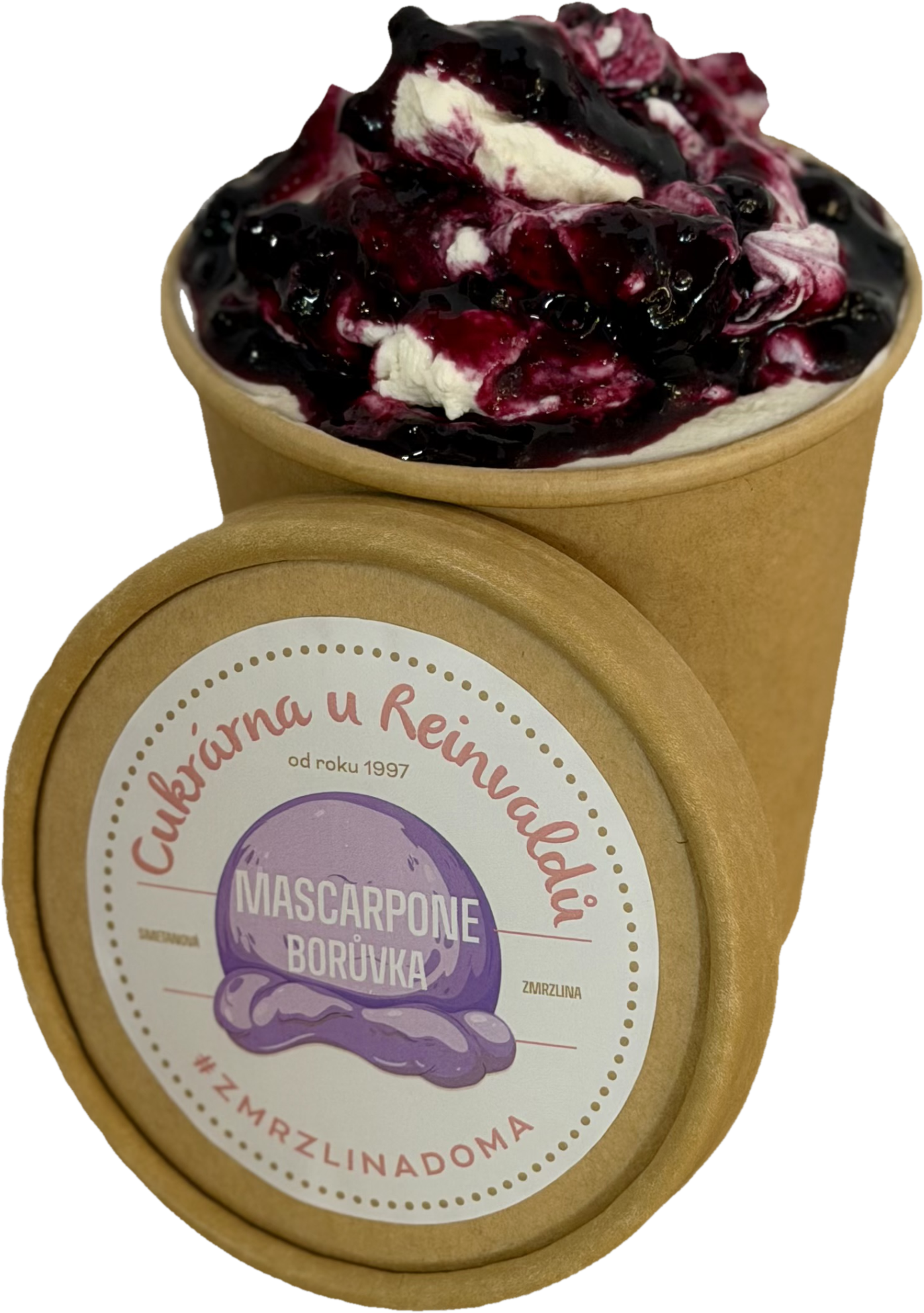 Cukrárna u Reinvaldů Mascarpone Borůvka zmrzlina