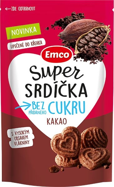 Emco Super srdíčka kakao 140g
