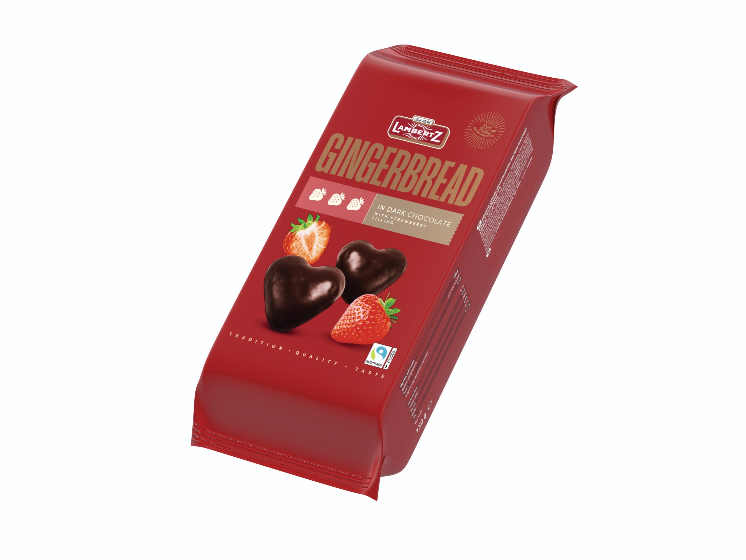 Lambertz Perník v čokoládě s jahodovou náplní 150g