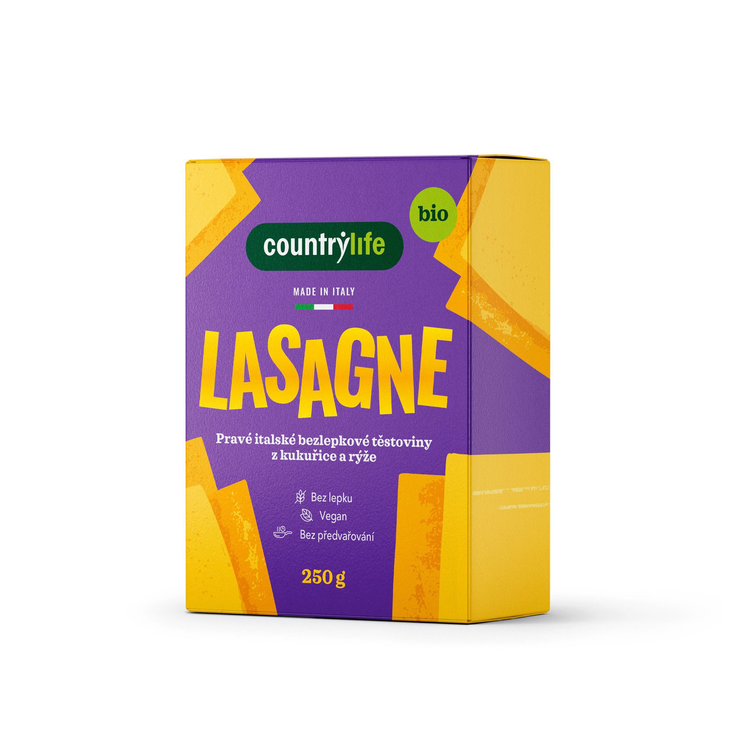 Country Life Těstoviny lasagne kukuřično-rýžovéBIO  250 g