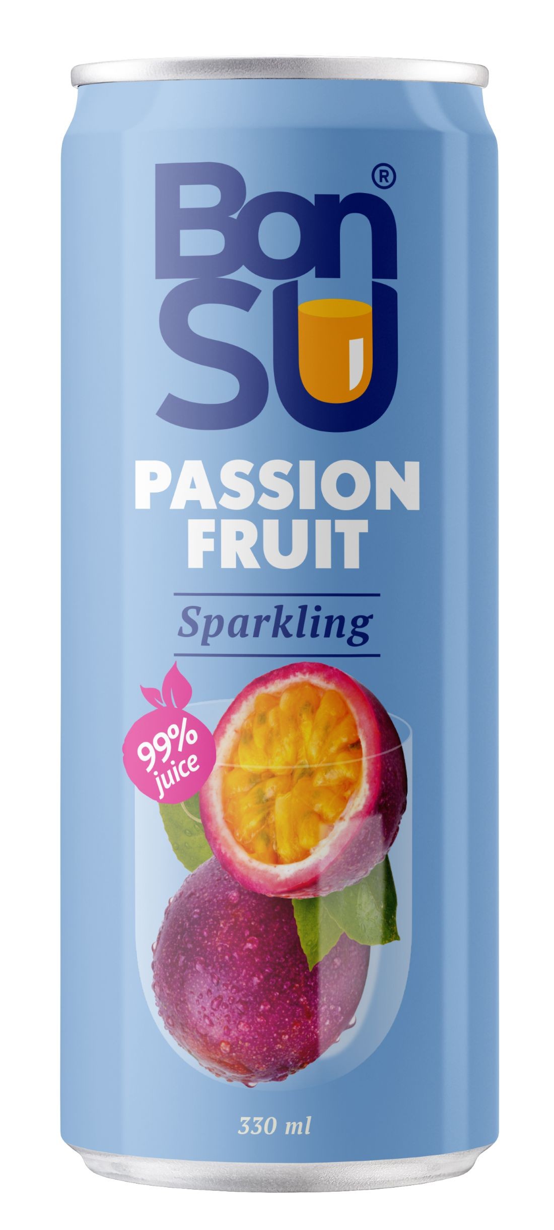 Bonsu Sparkling Passionfruit juice 99%, CAN 330 ml