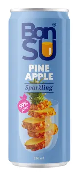 Bonsu Sparkling pineapple juice 99%, CAN 330 ml