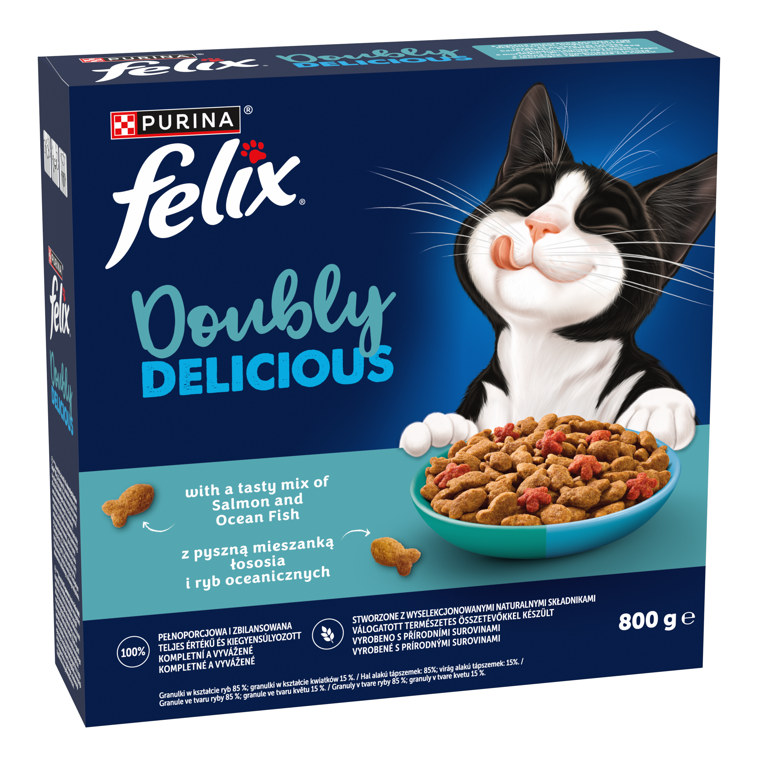 Felix Doubly Delicious granule pro kočky losos a mořské ryby s červenou řepu