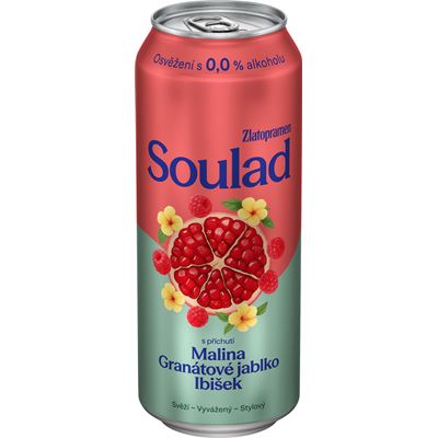 Zlatopramen Soulad pivo nealkoholické malina granátové jablko ibišek 4 x 500 ml multipack