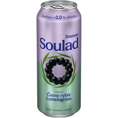 Zlatopramen Soulad pivo nealkoholické černý rybíz lemongrass/citronová tráva 4 x 500 ml multipack