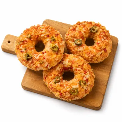 Cheddar donut s papričkami Jalapeňo