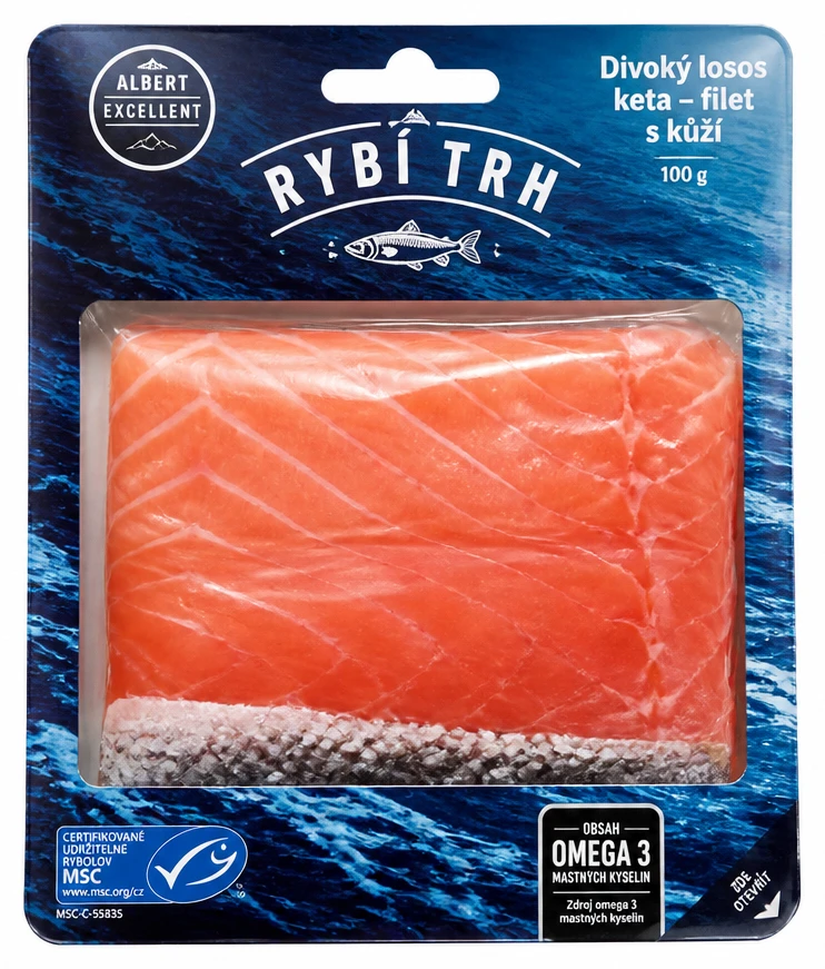 Divoký losos keta - filet s kůží