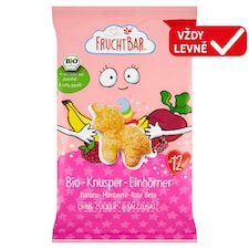 FruchtBar Bio křupky jednorožec kukuřice, banán, malina a řepa 30g