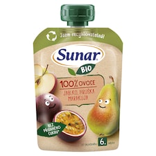 Sunar BIO ovocná kapsička Jablko, hruška, marakuja 6m+, 100g