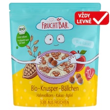 FruchtBar Bio cereální kuličky s ovesnou moukou, kakaem a jablkem 125g