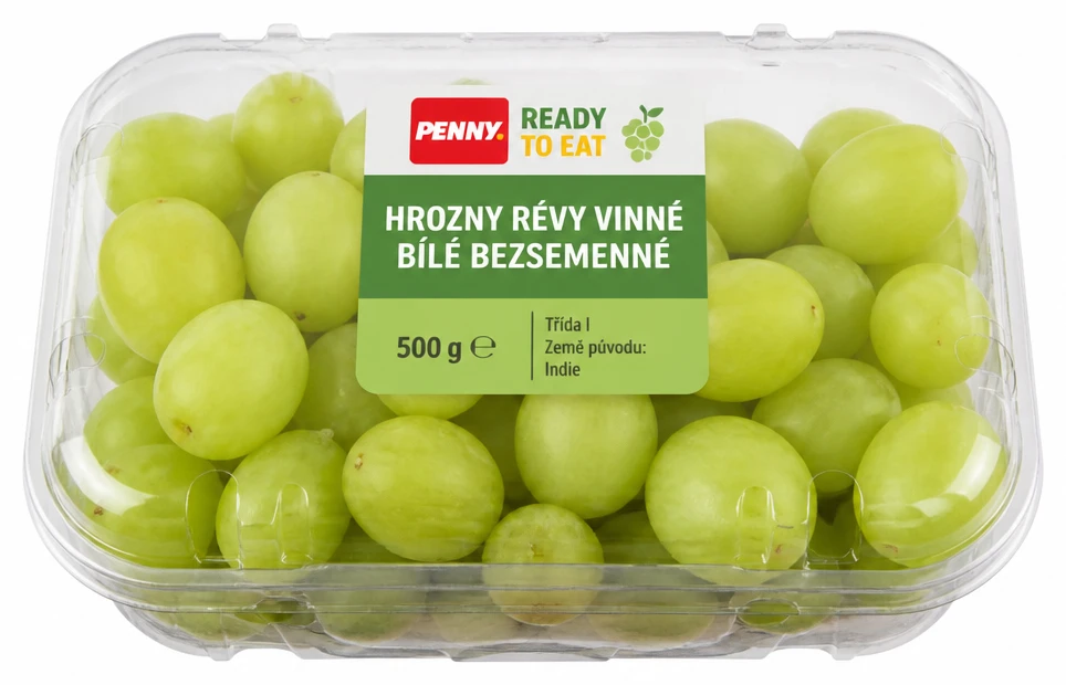 Hrozny révy vinné bílé bezsemenné, balené