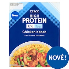 High Protein pečené kousky kuřecích prsních filetů s vařenou rýží a pečenou zeleninou 400g