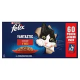 Felix Fantastic kapsičky pro kočky hovězí, kuře, kachna, jehněčí v želé 60 x 85g