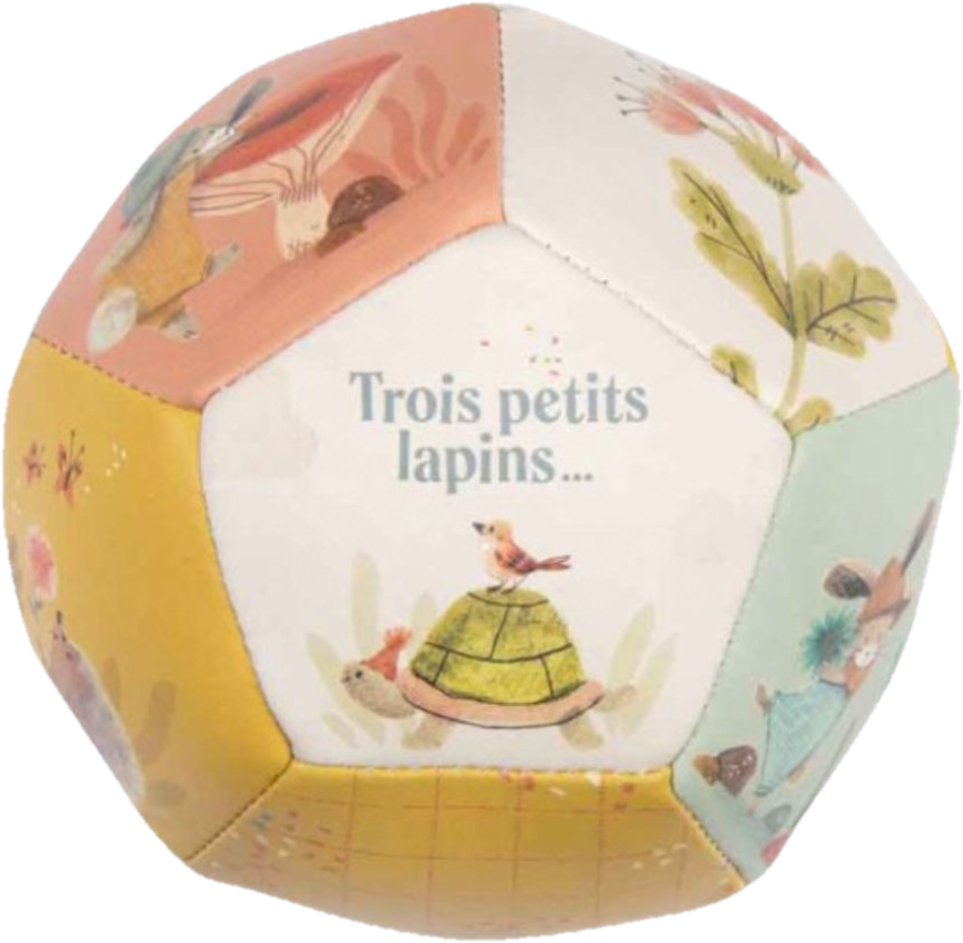 Moulin Roty Měkký míček zajíček a kamarádi 10 cm