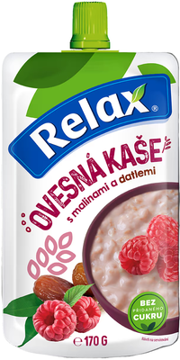 Relax Ovesná kaše s malinami a datlemi