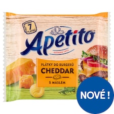 Apetito Plátky do burgerů cheddar s máslem 7 ks 130g